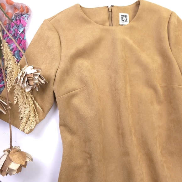 Ann Klein Elegant Tan Dress Sze 8 - Picture 2 of 11